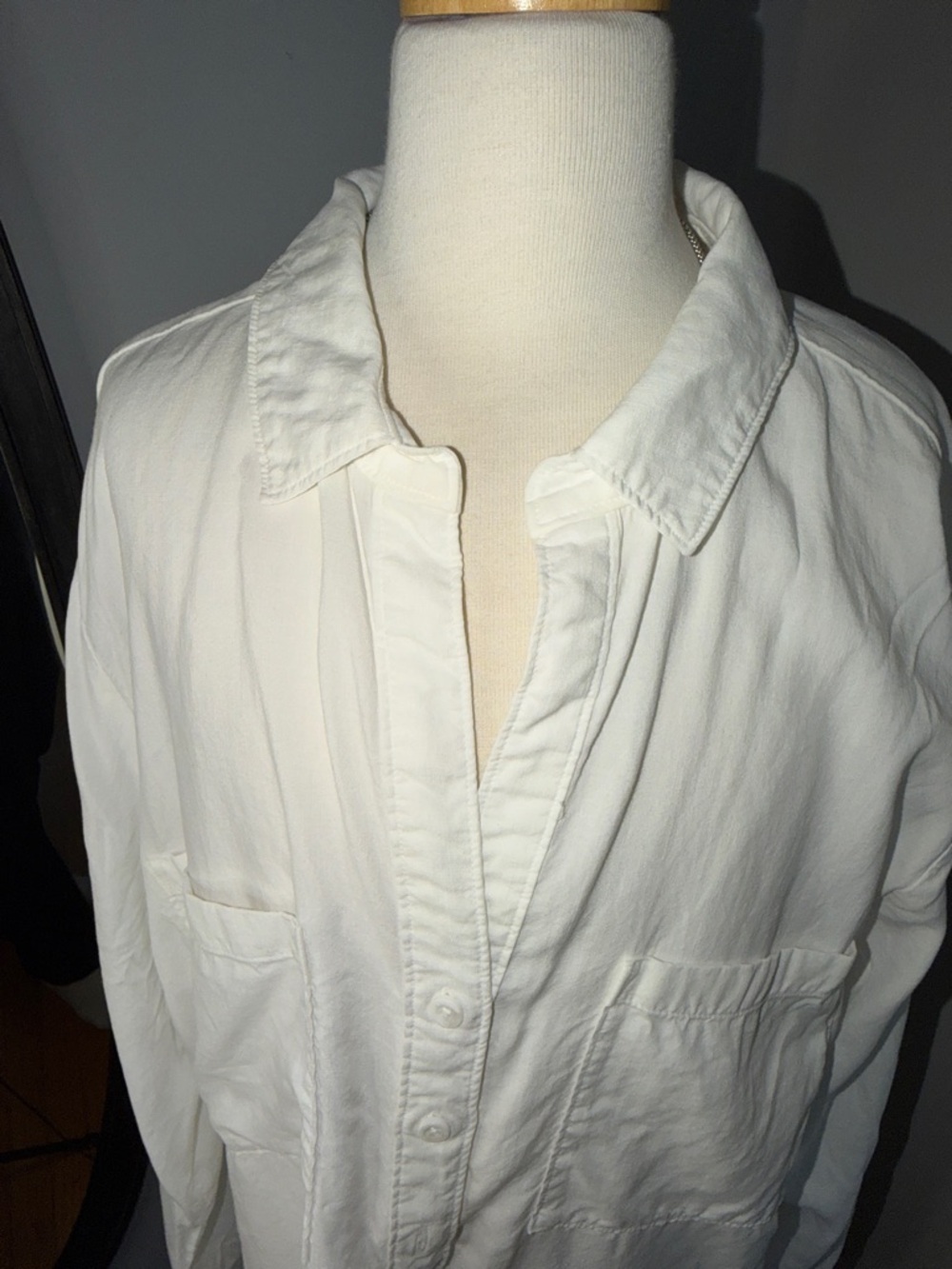 cloth & stone Anthropology Withe Half-Placket Pocket Shirt